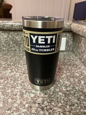 Yeti Rambler 20 oz Tumbler – Black with Silver Trim